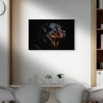 Tempered Glass Wall Art – Rottweiler Dog Portrait, Modern Animal Decor