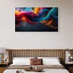 Large Tempered Glass Panel Art - Peaceful Seascape with Origami Boat