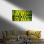 Modern Nature and Lake Scene Wall Art, Decorative Tempered Glass Panel