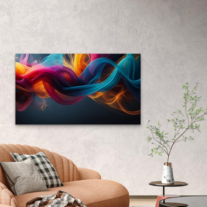 Large Tempered Glass Panel Art - Peaceful Seascape with Origami Boat