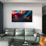 Large Tempered Glass Panel Art - Peaceful Seascape with Origami Boat