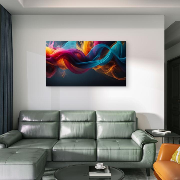 Large Tempered Glass Panel Art - Peaceful Seascape with Origami Boat