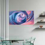 Large Tempered Glass Wall Art - Abstract Fluid Glass Ring Design