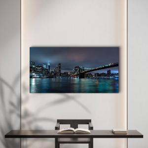 Brooklyn Bridge Tempered Glass Wall Art: Modern Home Decor