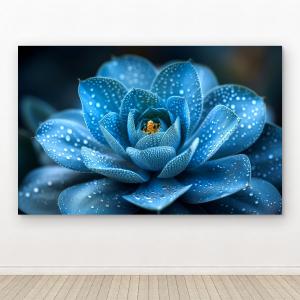 Blue Echeveria Succulent Glass Art | Modern Botanical Decor,Large UV Print