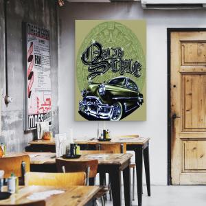 Tempered Glass Lowrider Wall Art, Classic Car Chicano Style Home Decor